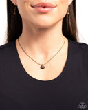 Seashell Simplicity - Brass Necklace - Paparazzi Accessories Necklace Bedazzle Me Pretty Mobile Fashion Boutique