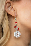 Seaside Catch - Red Earrings - Paparazzi Accessories Earrings Bedazzle Me Pretty Mobile Fashion Boutique