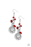 Seaside Catch - Red Earrings - Paparazzi Accessories Earrings Bedazzle Me Pretty Mobile Fashion Boutique