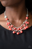 Seaside Soiree - Orange Necklace - Paparazzi Accessories Necklace Bedazzle Me Pretty Mobile Fashion Boutique