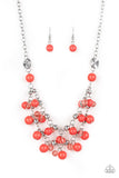 Seaside Soiree - Orange Necklace - Paparazzi Accessories Necklace Bedazzle Me Pretty Mobile Fashion Boutique