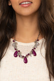 Seaside Solstice - Purple Necklace - Paparazzi Accessories Necklace Bedazzle Me Pretty Mobile Fashion Boutique