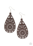 Seaside Sunsets - Brown Earrings - Paparazzi Accessories Earrings Bedazzle Me Pretty Mobile Fashion Boutique