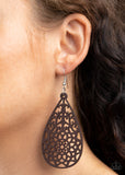 Seaside Sunsets - Brown Earrings - Paparazzi Accessories Earrings Bedazzle Me Pretty Mobile Fashion Boutique