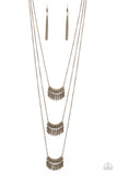 Seasonal Charm - Brass Necklace - Paparazzi Accessories Necklace Bedazzle Me Pretty Mobile Fashion Boutique
