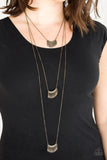 Seasonal Charm - Brass Necklace - Paparazzi Accessories Necklace Bedazzle Me Pretty Mobile Fashion Boutique