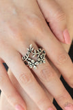 Secret Eden - Silver Ring - Paparazzi Accessories Ring Bedazzle Me Pretty Mobile Fashion Boutique