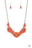 Secret GARDENISTA - Orange Necklace - Paparazzi Accessories Necklace Bedazzle Me Pretty Mobile Fashion Boutique