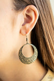 Secret Groves - Brass Earrings - Paparazzi Accessories Earrings Bedazzle Me Pretty Mobile Fashion Boutique