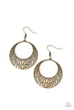 Secret Groves - Brass Earrings - Paparazzi Accessories Earrings Bedazzle Me Pretty Mobile Fashion Boutique