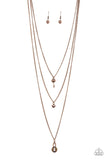 Secret Heart - Copper Necklace - Paparazzi Accessories Necklace Bedazzle Me Pretty Mobile Fashion Boutique