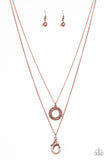 Secret Of Success - Copper Lanyard - Paparazzi Accessories Lanyard Bedazzle Me Pretty Mobile Fashion Boutique