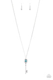 Secret Shimmer - Blue Necklace - Paparazzi Accessories Necklace Bedazzle Me Pretty Mobile Fashion Boutique
