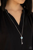 Secret Shimmer - Blue Necklace - Paparazzi Accessories Necklace Bedazzle Me Pretty Mobile Fashion Boutique