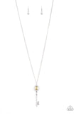 Secret Shimmer - Yellow Necklace - Paparazzi Accessories Necklace Bedazzle Me Pretty Mobile Fashion Boutique