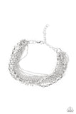 Secretly Sassy - White Bracelet - Paparazzi Accessories Bracelet Bedazzle Me Pretty Mobile Fashion Boutique