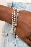 Secretly Sassy - White Bracelet - Paparazzi Accessories Bracelet Bedazzle Me Pretty Mobile Fashion Boutique