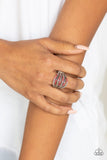 Securing My Finances - Red Ring - Paparazzi Accessories Ring Bedazzle Me Pretty Mobile Fashion Boutique