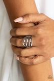 Securing My Finances - White Ring - Paparazzi Accessories Ring Bedazzle Me Pretty Mobile Fashion Boutique