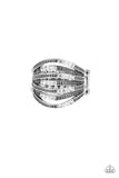 Securing My Finances - White Ring - Paparazzi Accessories Ring Bedazzle Me Pretty Mobile Fashion Boutique
