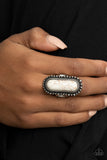 Sedona Scene - White Ring - Paparazzi Accessories Ring Bedazzle Me Pretty Mobile Fashion Boutique