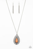 Sedona Solstice - Orange Necklace - Paparazzi Accessories Necklace Bedazzle Me Pretty Mobile Fashion Boutique