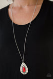 Sedona Solstice - Red Necklace - Paparazzi Accessories Necklace Bedazzle Me Pretty Mobile Fashion Boutique