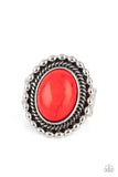 Sedona Soul - Red Ring - Paparazzi Accessories Ring Bedazzle Me Pretty Mobile Fashion Boutique