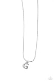 Seize the Initial - Silver - G Necklace - Paparazzi Accessories Necklace Bedazzle Me Pretty Mobile Fashion Boutique