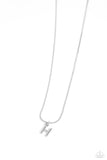 Seize the Initial - Silver - H Necklace - Paparazzi Accessories Necklace Bedazzle Me Pretty Mobile Fashion Boutique