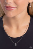 Seize the Initial - Silver - H Necklace - Paparazzi Accessories Necklace Bedazzle Me Pretty Mobile Fashion Boutique