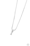 Seize the Initial - Silver - I Necklace - Paparazzi Accessories Necklace Bedazzle Me Pretty Mobile Fashion Boutique