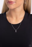 Seize the Initial - Silver - I Necklace - Paparazzi Accessories Necklace Bedazzle Me Pretty Mobile Fashion Boutique
