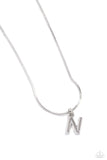 Seize the Initial - Silver - N Necklace - Paparazzi Accessories Necklace Bedazzle Me Pretty Mobile Fashion Boutique