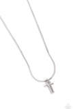 Seize the Initial - Silver - T Necklace - Paparazzi Accessories Necklace Bedazzle Me Pretty Mobile Fashion Boutique