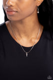 Seize the Initial - Silver - T Necklace - Paparazzi Accessories Necklace Bedazzle Me Pretty Mobile Fashion Boutique