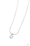 Seize the Initial - Silver - U Necklace - Paparazzi Accessories Necklace Bedazzle Me Pretty Mobile Fashion Boutique