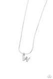 Seize the Initial - Silver - W Necklace - Paparazzi Accessories Necklace Bedazzle Me Pretty Mobile Fashion Boutique