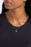 Seize the Initial - Silver - W Necklace - Paparazzi Accessories Necklace Bedazzle Me Pretty Mobile Fashion Boutique