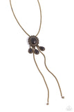 Seize the Serenity - Brass Necklace - Paparazzi Accessories Necklace Bedazzle Me Pretty Mobile Fashion Boutique