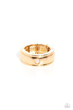 Seize the Sophistication - Gold Ring - Paparazzi Accessories Ring Bedazzle Me Pretty Mobile Fashion Boutique