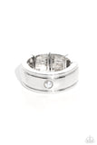 Seize the Sophistication - White Ring - Paparazzi Accessories Ring Bedazzle Me Pretty Mobile Fashion Boutique
