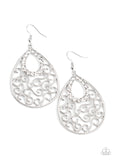 Seize The Stage - White Earrings - Paparazzi Accessories Earrings Bedazzle Me Pretty Mobile Fashion Boutique