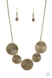 Self DISC-overy - Brass Necklace - Paparazzi Accessories Necklace Bedazzle Me Pretty Mobile Fashion Boutique