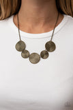 Self DISC-overy - Brass Necklace - Paparazzi Accessories Necklace Bedazzle Me Pretty Mobile Fashion Boutique