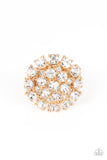 SELFIE-Confidence - Gold Ring - Paparazzi Accessories Ring Bedazzle Me Pretty Mobile Fashion Boutique