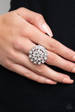 SELFIE-Confidence - White Ring - Paparazzi Accessories Ring Bedazzle Me Pretty Mobile Fashion Boutique