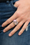 SELFIE-Indulgence - Pink Ring - Paparazzi Accessories Ring Bedazzle Me Pretty Mobile Fashion Boutique