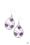 Send the BRIGHT Message - Purple Earrings - Paparazzi Accessories Earrings Bedazzle Me Pretty Mobile Fashion Boutique