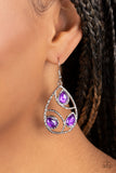 Send the BRIGHT Message - Purple Earrings - Paparazzi Accessories Earrings Bedazzle Me Pretty Mobile Fashion Boutique